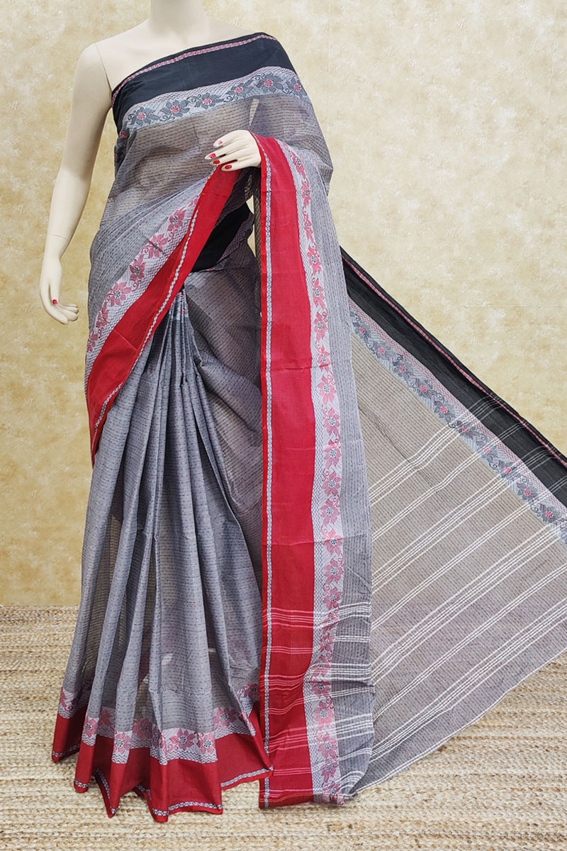 Grey Colour Bengoal Handloom Cotton Saree (Without Blouse) MC251977